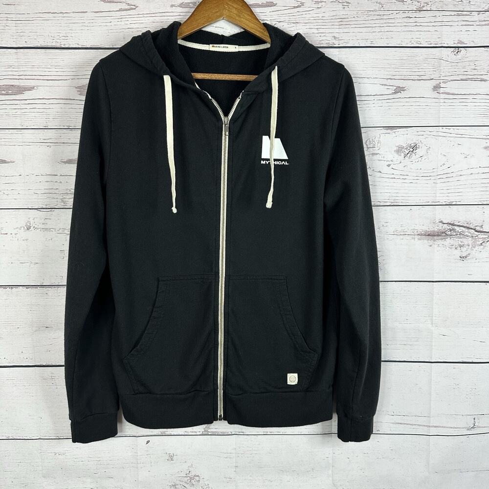 Marine‎ Layer Sweatshirt Mens Small Black Full Zip Casual Soft Coastal
